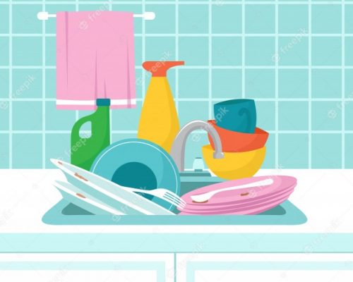 kitchen-sink-with-dirty-plates-pile-dirty-dishes-glasses-wash-sponge-illustration_53562-9642